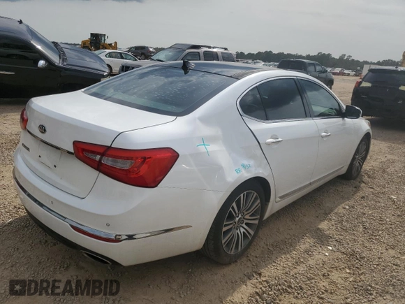 2016 Kia Cadenza Premium with VIN KNALN4D79G5207123, listed as a Copart auction lot 69217484 with 126,233 mi miles and Salvage Title. Bid and sale history available at carsss.com. Image 3.