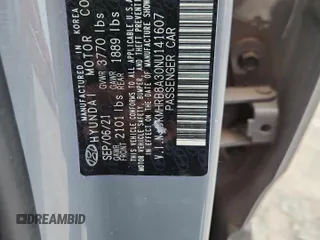 2022 Hyundai Venue SE with VIN KMHRB8A30NU141607, listed as a Copart auction lot 63023035 with 59,676 mi miles and Salvage title. Bid and sale history available at DreamBid. Image 14.