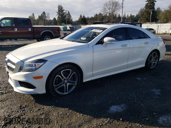 2015 Mercedes-Benz CLS 400 with VIN WDDLJ6HB7FA136587, listed as a Copart auction lot 43651315 with 55,164 mi miles and Salvage title. Bid and sale history available at DreamBid. Image 1.
