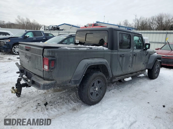 2022 Jeep Gladiator Texas Trail with VIN 1C6HJTAG4NL170016, listed as a Copart auction lot 44982765 with 35,542 mi miles and Salvage title. Bid and sale history available at DreamBid. Image 3.