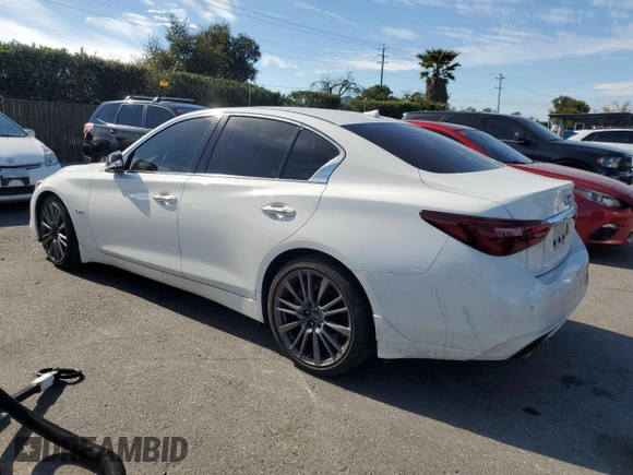 2018 Infiniti Q50 Red Sport 400 with VIN JN1FV7AP3JM640099, listed as a Copart auction lot 50307165 with 52,225 mi miles and Clean Title. Bid and sale history available at DreamBid. Image 2.