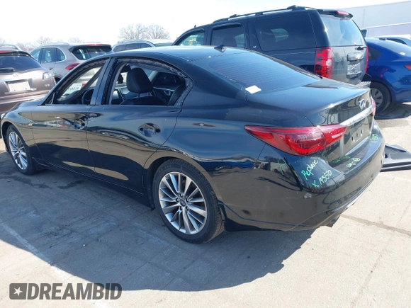 2018 Infiniti Q50 Luxe with VIN JN1EV7AP6JM592321, listed as a IAAI auction lot 41566556 with 109,545 mi miles and . Bid and sale history available at DreamBid. Image 3.