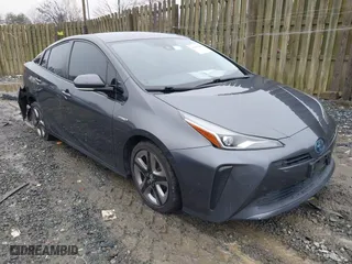 2019 Toyota Prius L Eco with VIN JTDKARFU8K3085918, listed as a IAAI auction lot 41107891 with 166,295 mi miles. Bid and sale history available at carsss.com. Image 1.