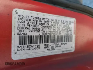 1993 Toyota Celica z VIN JT5ST87KXP0142125, wystawiony jako Copart lot #82752374 z przebiegiem 177 673 mil mil oraz Nie do naprawy • Non repairable. Historia ofert i sprzedaży dostępna na DreamBid. Obrazek 12.