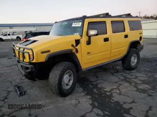 2005 Hummer H2 SUV with VIN 5GRGN23U55H105263, listed as a Copart auction lot 80446754 with 162,538 mi miles and Salvage Title. Bid and sale history available at carsss.com. Image 1.