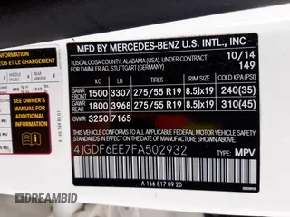 2015 Mercedes-Benz GL-Class GL 450 with VIN 4JGDF6EE7FA502932, listed as a Copart auction lot 72127072 with 134,903 mi miles. Bid and sale history available at carsss.com. Image 13.