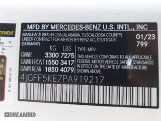 2023 Mercedes-Benz GLS with VIN 4JGFF5KE7PA919217, listed as a IAAI auction lot 41385884 with 14,283 mi miles. Bid and sale history available at carsss.com. Image 9.