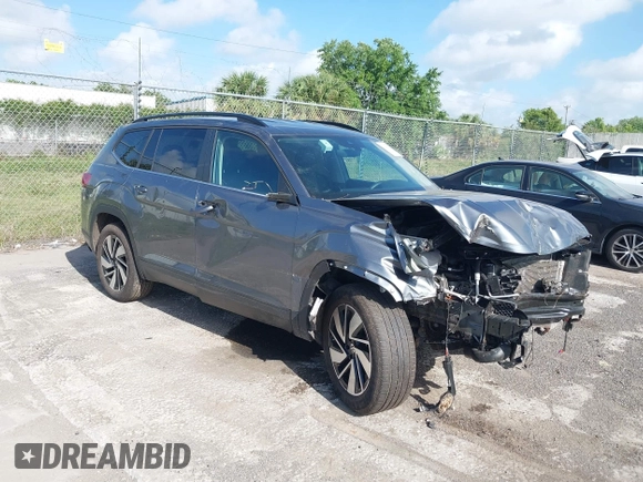 2024 Volkswagen Atlas SE с VIN 1V2HR2CA1RC547264, выставлен на аукционе IAAI как лот 41948193 с пробегом 24 683 миль миль и . История ставок и продаж доступна на DreamBid. Изображение 1.