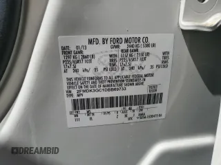 2013 Ford Edge SE with VIN 2FMDK3GC1DBB69733, listed as a Copart auction lot 55237635 with 78,066 mi miles and Salvage title. Bid and sale history available at DreamBid. Image 13.