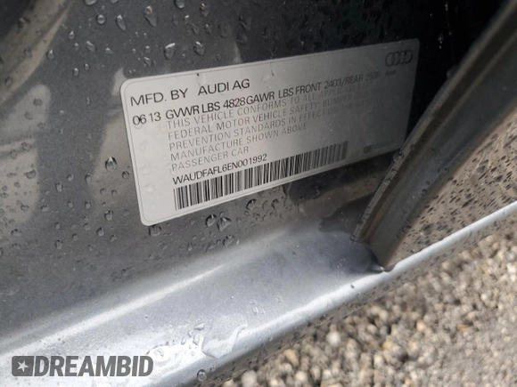 2014 Audi A4 Premium with VIN WAUDFAFL6EN001992, listed as a Copart auction lot 72352534 with 130,812 mi miles and Clean Title. Bid and sale history available at carsss.com. Image 12.
