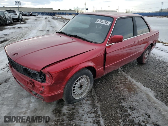 1989 BMW 3 Series 325iS with VIN WBAAA2304KEC49657, listed as a Copart auction lot 87910245 with 0 mi miles and Salvage Title. Bid and sale history available at carsss.com. Image 1.