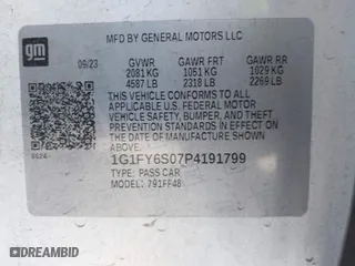 2023 Chevrolet Bolt EUV LT with VIN 1G1FY6S07P4191799, listed as a IAAI auction lot 41414365 with 24,733 mi miles. Bid and sale history available at carsss.com. Image 9.