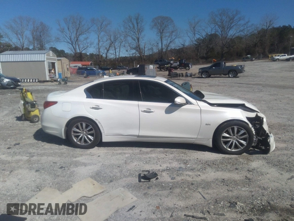 2016 Infiniti Q50 2.0t Premium with VIN JN1CV7AR5GM250084, listed as a IAAI auction lot 41601301 with 101,275 mi miles. Bid and sale history available at carsss.com. Image 13.