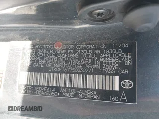 2005 Scion tC z VIN JTKDE167750030271, wystawiony jako IAAI lot #42327407 z przebiegiem 170 452 mil mil oraz . Historia ofert i sprzedaży dostępna na DreamBid. Obrazek 9.