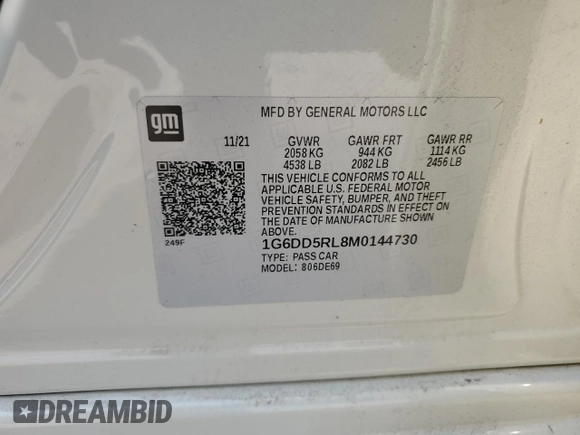 2021 Cadillac CT4 V-Series z VIN 1G6DD5RL8M0144730, wystawiony jako Copart lot #68945794 z przebiegiem 54 605 mil mil oraz Szkody całkowita. Historia ofert i sprzedaży dostępna na DreamBid. Obrazek 14.