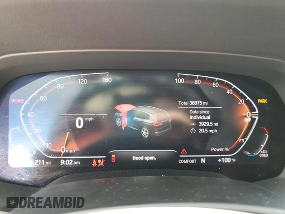 2021 BMW X5 sDrive40i with VIN 5UXCR4C01M9H47230, listed as a Copart auction lot 59798464 with 36,975 mi miles and Salvage title. Bid and sale history available at DreamBid. Image 9.