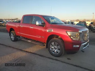 2020 Nissan Titan XD Platinum Reserve with VIN 1N6AA1FB9LN508763, listed as a Copart auction lot 46680825 with 560 mi miles and Salvage Title. Bid and sale history available at carsss.com. Image 4.