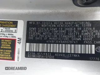 2010 Toyota Camry with VIN 4T4BF3EK8AR079741, listed as a IAAI auction lot 42029803 with 245,276 mi miles and . Bid and sale history available at DreamBid. Image 9.