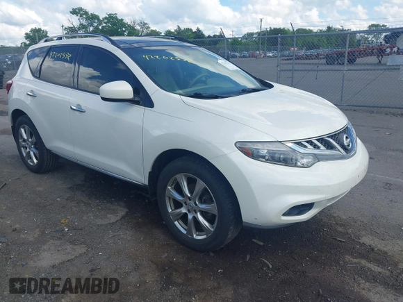 2014 Nissan Murano SV with VIN JN8AZ1MU6EW403471, listed as a IAAI auction lot 42202572 with 157,225 mi miles and . Bid and sale history available at carsss.com. Image 1.