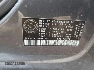 2014 Volkswagen Jetta SE с VIN 3VWD07AJ4EM407614, выставлен на аукционе Copart как лот 74518654 с пробегом 237 759 миль миль и Списание • Salvage title. История ставок и продаж доступна на DreamBid. Изображение 13.