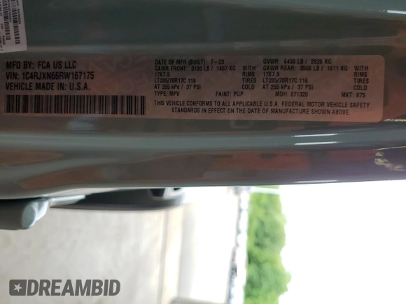 2024 Jeep Wrangler Sport S with VIN 1C4RJXN66RW167175, listed as a Copart auction lot 62923525 with 14,103 mi miles and Clean title. Bid and sale history available at DreamBid. Image 13.
