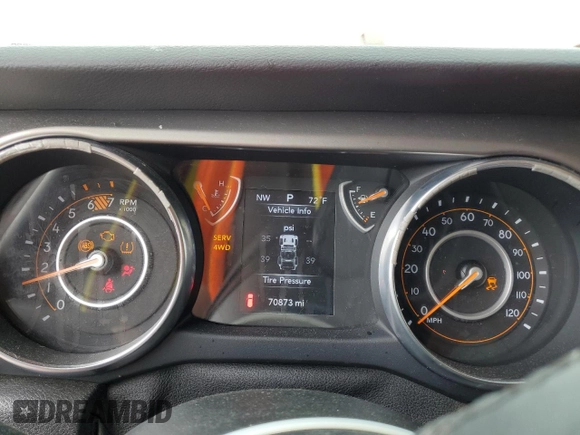 2019 Jeep Wrangler Unlimited Sport S with VIN 1C4HJXDN5KW653583, listed as a Copart auction lot 54567245 with 70,873 mi miles and Salvage title. Bid and sale history available at DreamBid. Image 9.