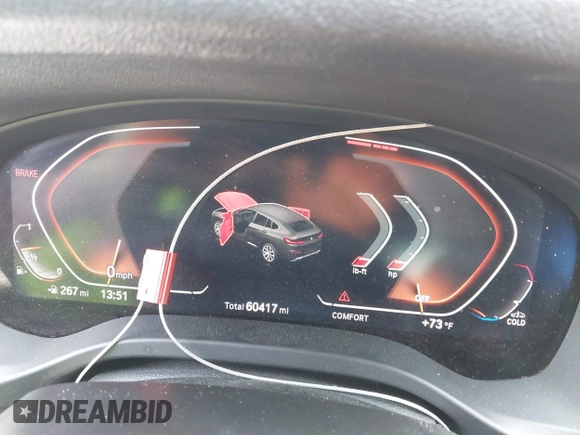 2021 BMW X4 xDrive30i with VIN 5UX2V1C03M9F12611, listed as a IAAI auction lot 42145740 with 60,417 mi miles and . Bid and sale history available at DreamBid. Image 7.