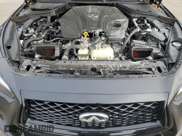 2022 Infiniti Q50 Red Sport 400 with VIN JN1FV7DR1NM390364, listed as a Copart auction lot 80071284 with 12,730 mi miles and Non repairable. Bid and sale history available at DreamBid. Image 11.