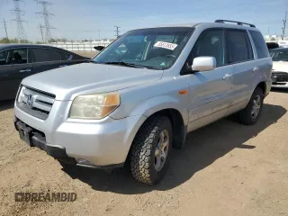 2006 Honda Pilot EX z VIN 2HKYF18496H546371, wystawiony jako Copart lot #55613555 z przebiegiem 163 489 mil mil oraz Szkoda całkowita • Salvage title. Historia ofert i sprzedaży dostępna na DreamBid. Obrazek 1.