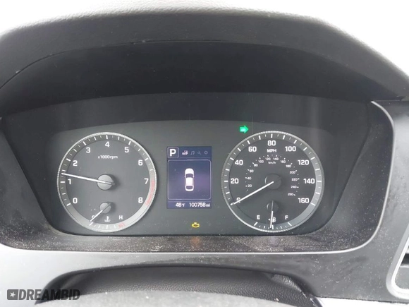 2017 Hyundai Sonata 2.4L with VIN 5NPE24AFXHH564988, listed as a IAAI auction lot 41927777 with 100,758 mi miles. Bid and sale history available at carsss.com. Image 7.
