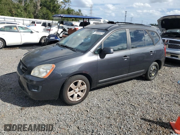 2007 Kia Rondo LX with VIN KNAFG525777082626, listed as a Copart auction lot 80005874 with 111,734 mi miles and Salvage Title. Bid and sale history available at carsss.com. Image 1.