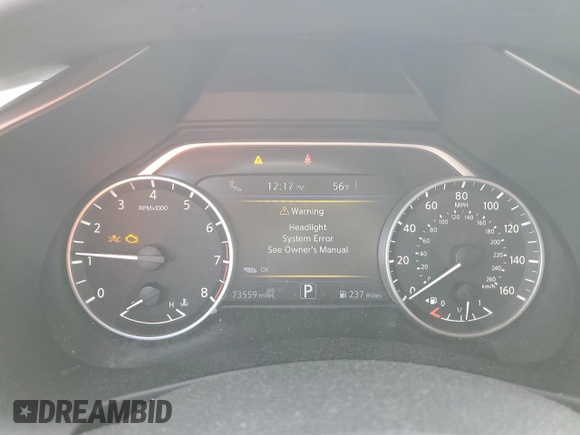 2019 Nissan Murano SL with VIN 5N1AZ2MS5KN113767, listed as a Copart auction lot 46121245 with 73,559 mi miles and Salvage Title. Bid and sale history available at DreamBid. Image 9.