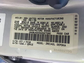 2010 Toyota Corolla with VIN 1NXBU4EE5AZ227280, listed as a IAAI auction lot 42640906 with 212,194 mi miles and . Bid and sale history available at DreamBid. Image 9.