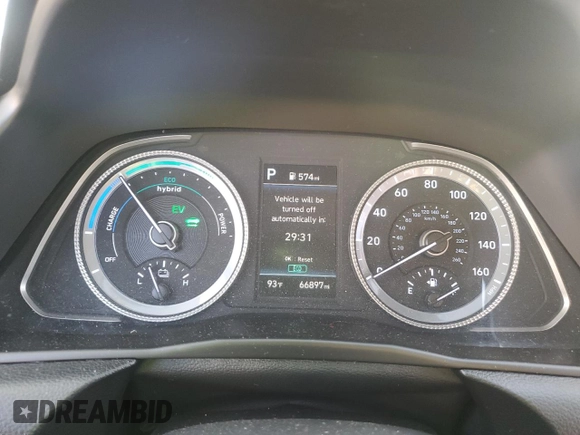 2020 Hyundai Sonata Hybrid Ultimate with VIN KMHL34JJXLA012105, listed as a Copart auction lot 76927134 with 66,897 mi miles and Salvage Title. Bid and sale history available at carsss.com. Image 9.