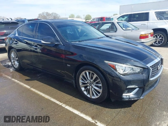 2018 Infiniti Q50 3.0t LUXE with VIN JN1EV7AP2JM351176, listed as a IAAI auction lot 41837214 with 125,535 mi miles. Bid and sale history available at carsss.com. Image 1.