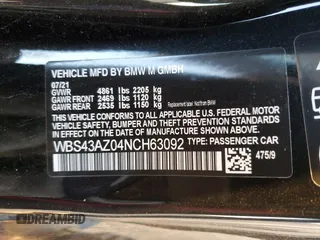 2022 BMW M4 Competition xDrive with VIN WBS43AZ04NCH63092, listed as a Copart auction lot 82415294 with 35,659 mi miles and Salvage Title. Bid and sale history available at carsss.com. Image 13.