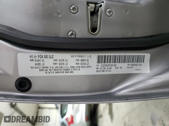 2015 Dodge Dart SXT with VIN 1C3CDFBH2FD201458, listed as a Copart auction lot 45714105 with 93,896 mi miles and Salvage Title. Bid and sale history available at DreamBid. Image 13.