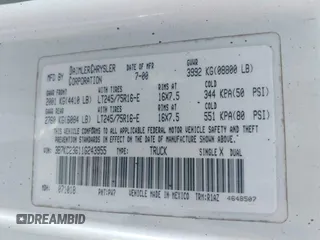 2001 Dodge 2500 z VIN 3B7KC23611G243955, wystawiony jako IAAI lot #41592565 z przebiegiem Nie podano mil oraz . Historia ofert i sprzedaży dostępna na DreamBid. Obrazek 9.
