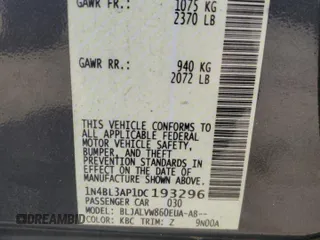 2013 Nissan Altima SV с VIN 1N4BL3AP1DC193296, выставлен на аукционе Copart как лот 51278125 с пробегом 105 157 миль миль и Списание • Salvage title. История ставок и продаж доступна на DreamBid. Изображение 12.