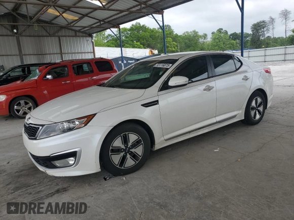 2012 Kia Optima Hybrid with VIN KNAGM4AD7C5018107, listed as a Copart auction lot 55116075 with 158,240 mi miles and Clean Title. Bid and sale history available at carsss.com. Image 1.