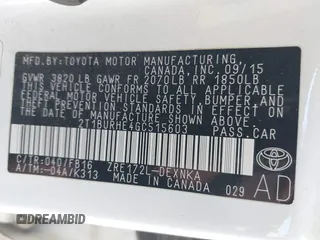 2016 Toyota Corolla L with VIN 2T1BURHE4GC515603, listed as a IAAI auction lot 42315189 with 98,253 mi miles and . Bid and sale history available at DreamBid. Image 9.
