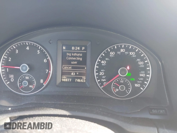2012 Volkswagen Eos Komfort with VIN WVWBW7AH1CV022066, listed as a IAAI auction lot 41950391 with 98,877 mi miles and . Bid and sale history available at DreamBid. Image 7.