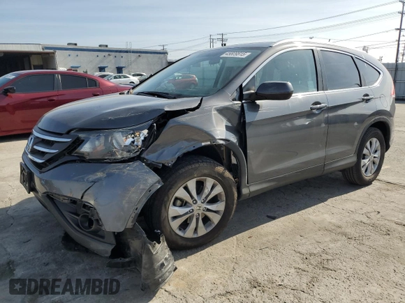 2014 Honda CR-V EX-L with VIN 2HKRM3H74EH555204, listed as a Copart auction lot 45809815 with 75,424 mi miles and Salvage Title. Bid and sale history available at DreamBid. Image 1.