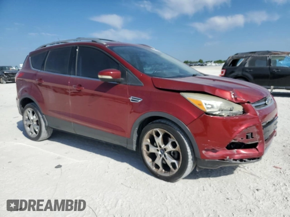 2013 Ford Escape Titanium with VIN 1FMCU0J90DUB60159, listed as a Copart auction lot 50957605 with 159,961 mi miles and Salvage title. Bid and sale history available at DreamBid. Image 4.