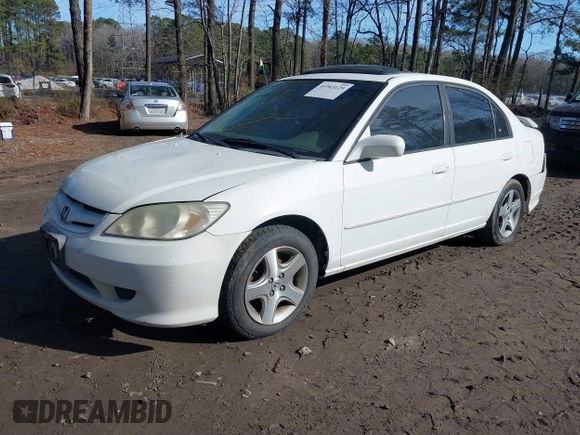 2004 Honda Civic EX with VIN 2HGES26824H574322, listed as a IAAI auction lot 41563129 with 179,397 mi miles. Bid and sale history available at carsss.com. Image 2.