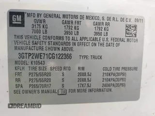 2012 GMC Sierra 1500 SLT с VIN 3GTP2WE71CG122366, выставлен на аукционе IAAI как лот 42079669 с пробегом 265 319 миль миль и . История ставок и продаж доступна на DreamBid. Изображение 9.