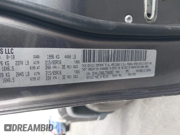 2018 Jeep Compass Sport with VIN 3C4NJCAB6JT502651, listed as a IAAI auction lot 42100724 with 84,238 mi miles and . Bid and sale history available at DreamBid. Image 9.