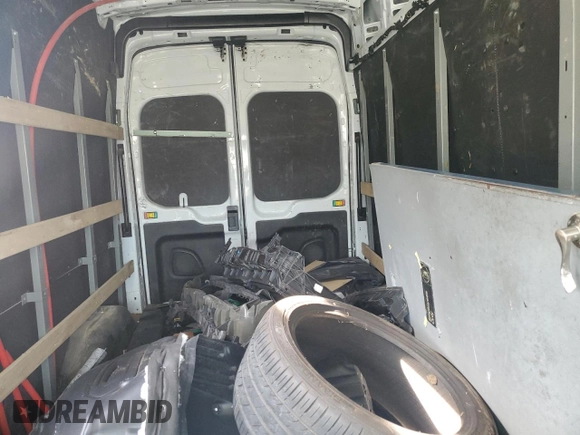 2021 Ford Transit Cargo with VIN 1FTBR1X84MKA46392, listed as a Copart auction lot 47795405 with 50,592 mi miles and Salvage title. Bid and sale history available at DreamBid. Image 10.