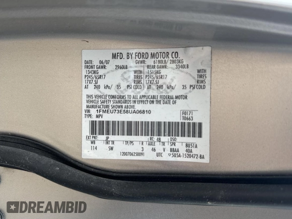 2008 Ford Explorer XLT z VIN 1FMEU73E58UA06810, wystawiony jako Copart lot #60109665 z przebiegiem 125 148 mil mil oraz Czysty tytuł • Clean title. Historia ofert i sprzedaży dostępna na DreamBid. Obrazek 10.