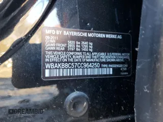 2012 BMW 7 Series 750Li with VIN WBAKB8C57CC964250, listed as a Copart auction lot 41450935 with 56,429 mi miles and Non repairable. Bid and sale history available at DreamBid. Image 12.